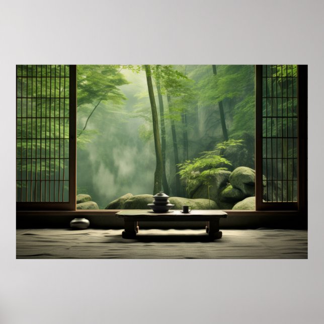 Poster Jardin zen Nature paisible (Devant)