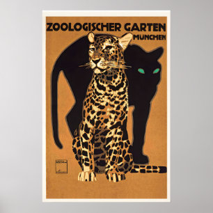 Poster Jardin zoologique de Munich Panthère noire anf