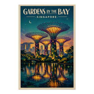 Poster Jardins au bord de la baie à Singapour