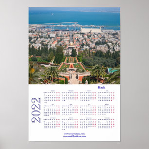 Poster Jardins bahá'ís, Haïfa, Israël Calendrier 2022 Aff
