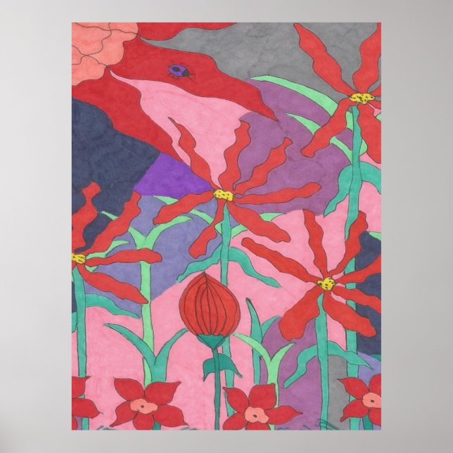 Poster Jardins d'été à la nuit (Devant)