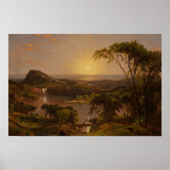 Poster Jasper Francis Cropsey - Été, lac Ontario (Devant)