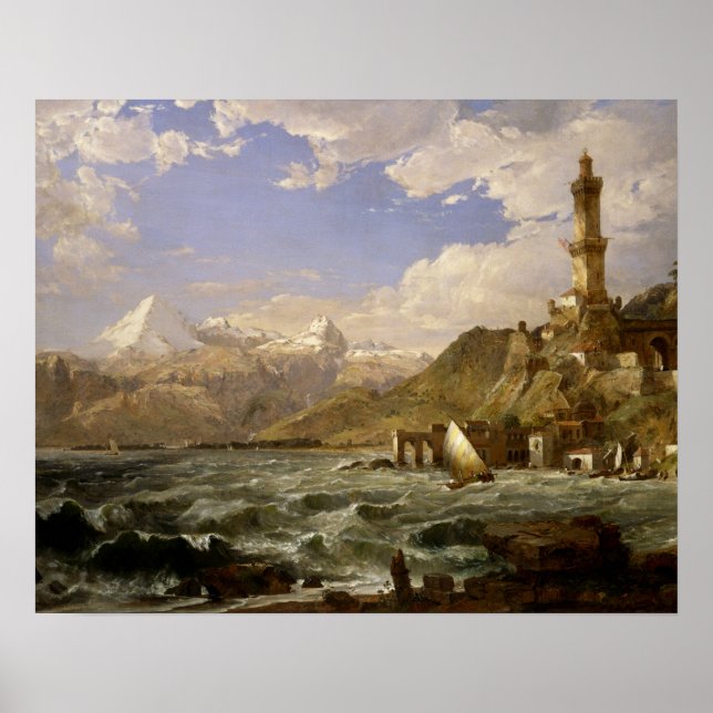 Poster Jasper Francis Cropsey - La Côte de Gênes (Devant)