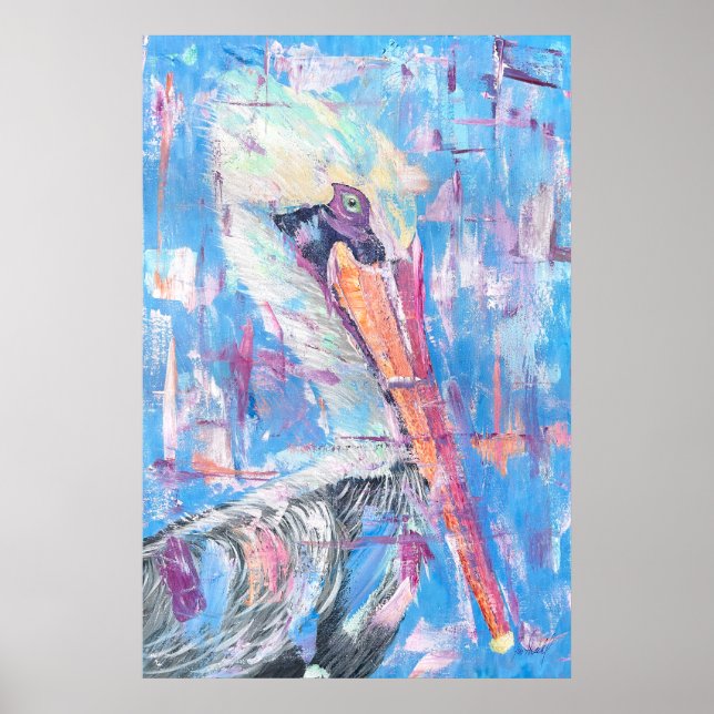 Poster Jasper the Big Head Pelican - By Just Dahl (Devant)