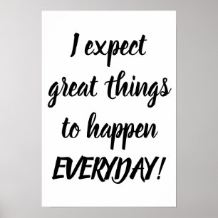 Poster J'attends de grandes choses des affirmations posit