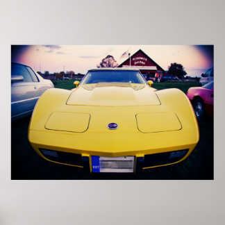 Poster Jaune 1977 Chevrolet Corvette