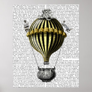 Poster Jaune baroque de noir de ballon