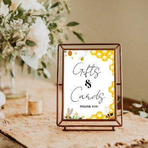 Poster Jaune Bee Thanksgiving Baby shower cadeau & carte