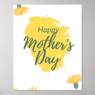 Poster Jaune Bonne Fête des Mères