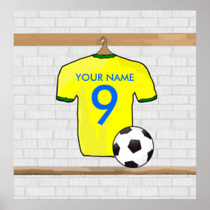 Poster Jaune Jaune Personnalisé Jaune Jouet de Football