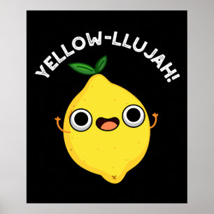 Poster Jaune llujah Funny citron pistolet Dark BG