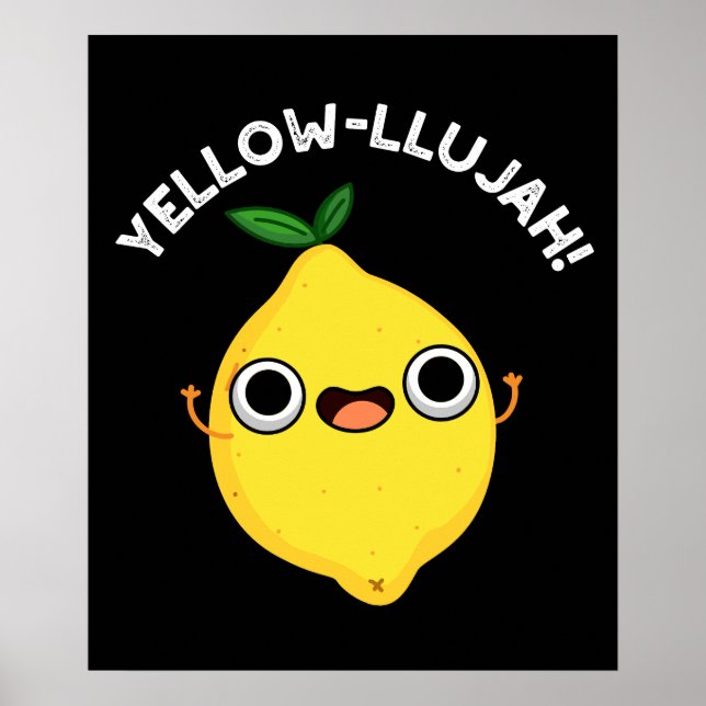 Poster Jaune llujah Funny citron pistolet Dark BG (Devant)