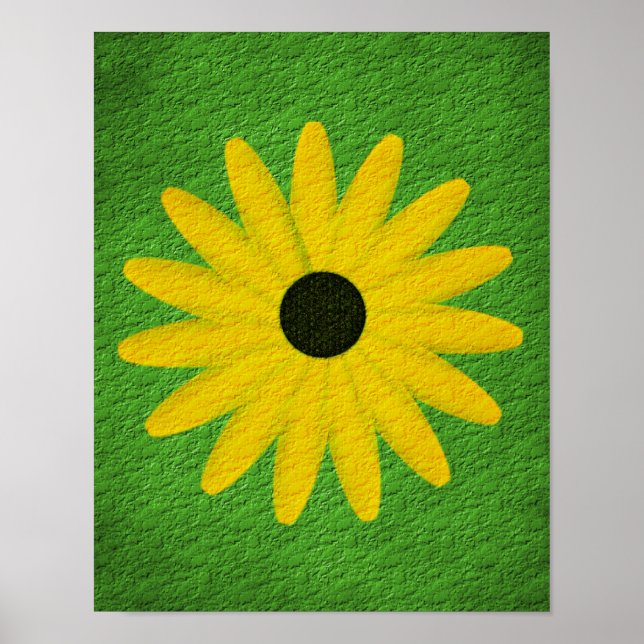 Poster Jaune marguerite texturé effet floral (Devant)