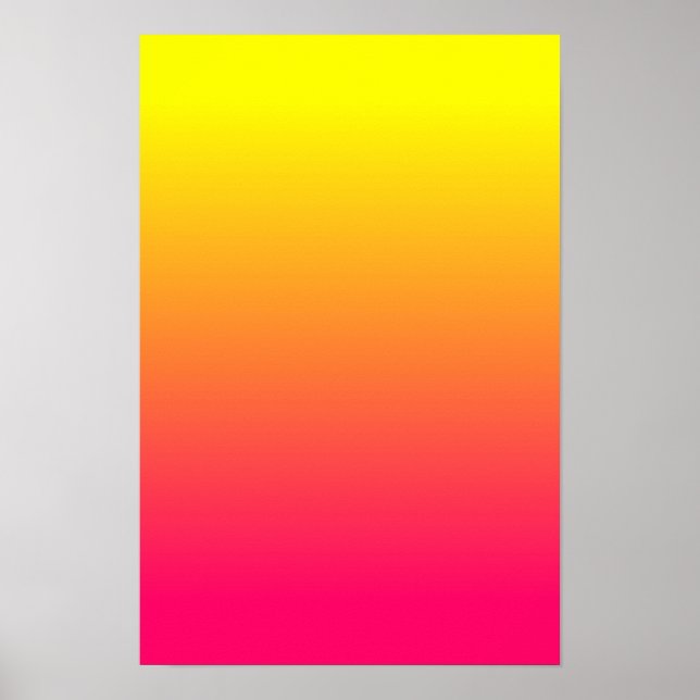 Poster Jaune Orange Rose Ombré (Devant)