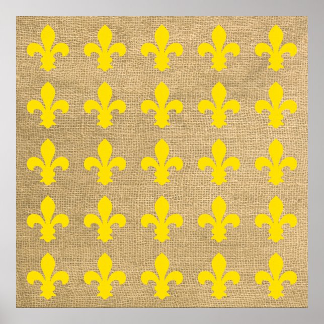 Poster Jaune Parisien Moods Fleur de Lys Motif (Devant)