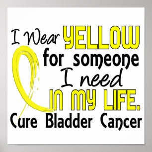 Poster Jaune Pour Quelqu'Un Qui A Besoin Du Cancer De La