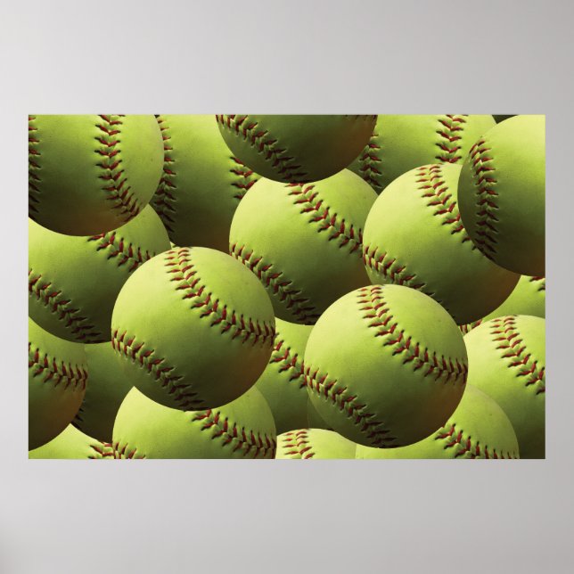 Poster Jaune Softball Fastpitball Multiball (Devant)