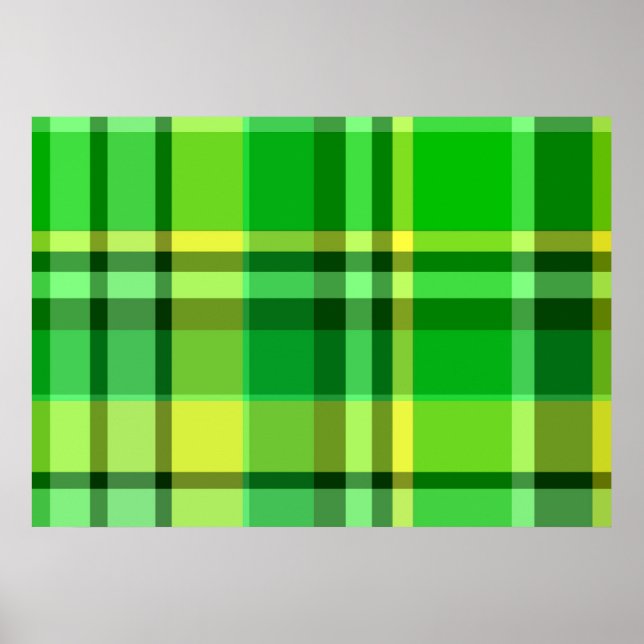 Poster Jaune vert plaid (Devant)