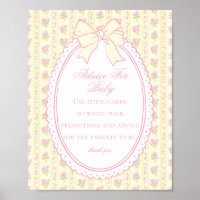 Jaune Vintage Élégant Floral Conseils pour Baby Sh