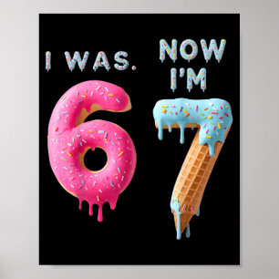 Poster J'avais 6 ans maintenant j'ai 7 ans Anniversaire,