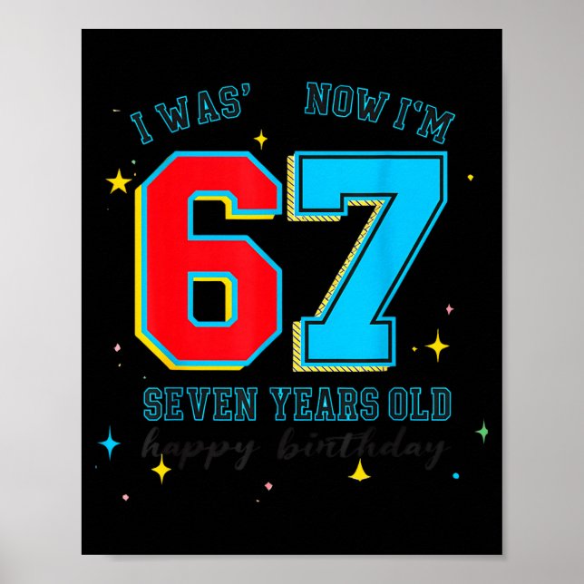 Poster J'avais 6 ans maintenant j'ai 7 ans Anniversaire,  (Devant)