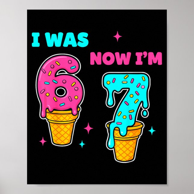 Poster J'avais 6 ans maintenant j'ai 7 ans Anniversaire 6 (Devant)