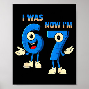 Poster J'avais 6 ans maintenant j'ai 7 ans anniversaire d