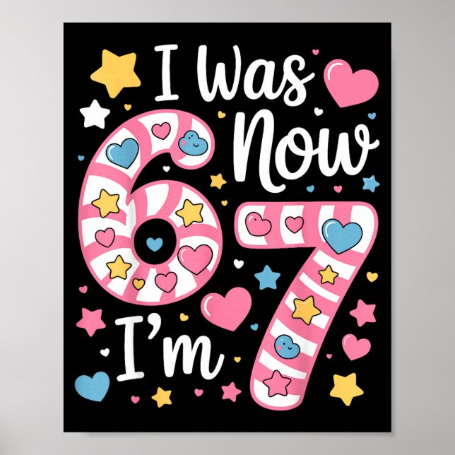 Poster J'avais 6 ans maintenant j'ai 7 ans Funny Birthday (Devant)