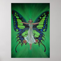 Jazz Age Showgirl Flapper portant des ailes papill