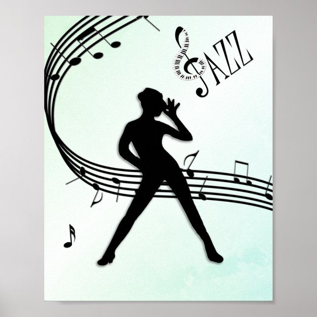 Poster Jazz Dance Green Music (Devant)