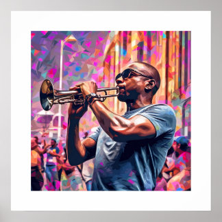 Poster Jazz de la Nouvelle-Orléans | Musicien de laiton