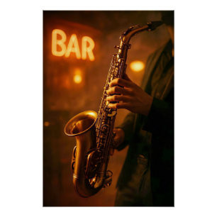 Poster Jazz en lumières de bar