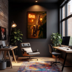 Poster Jazz en lumières de bar