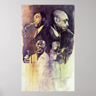 Poster Jazz Legends Parker Gillespie Armstrong