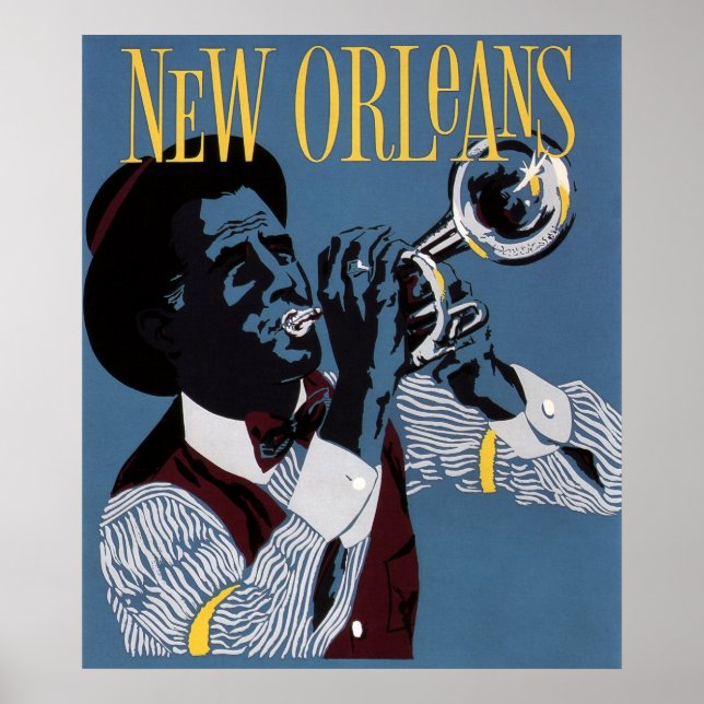 Poster JAZZ SCÈNE NOUVELLE-ORLÉANS c. 1955 (Devant)
