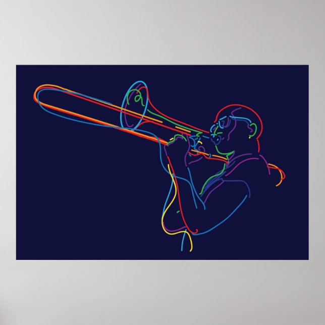 Poster Jazz trombone (Devant)