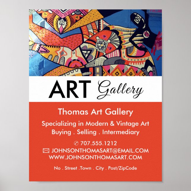 Poster Jazzy Graffiti Art, Revendeur d'art, Galerie Adver (Devant)