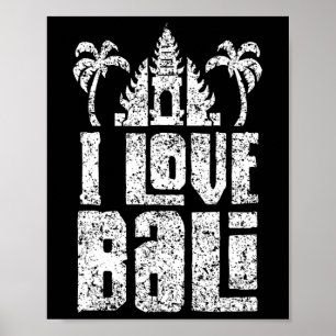 Poster Je adore Li Indonesia Vagues estivales Vacances 