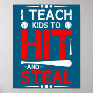 Poster Je Baseball Enseigne Frappe Vol Sport