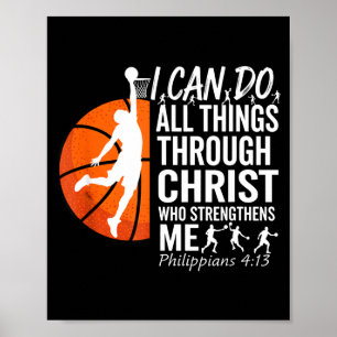 Poster Je basket-ball chrétien Philippiens 4 13