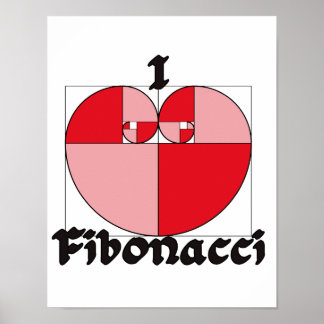 Poster Je coeur Fibonacci