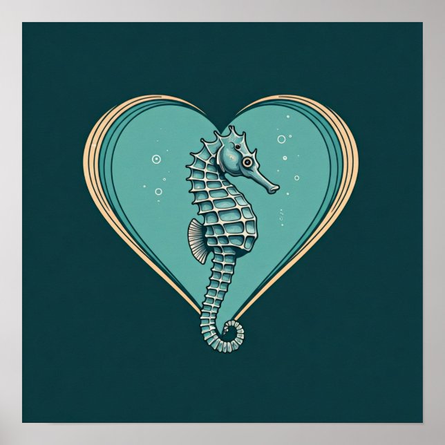 Poster Je coeur les hippocampes (Devant)