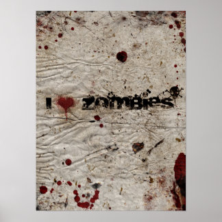 Poster Je Coeur Zombies