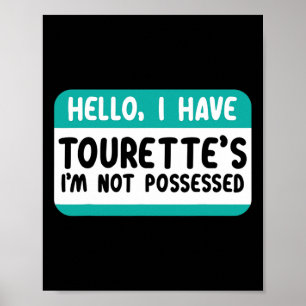 Poster Je Connais Le Syndrome Tourette Et Le Ruban Turquo