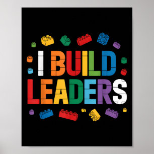 Poster Je Construis Des Leaders Briques Bâtir Blocs Ensei