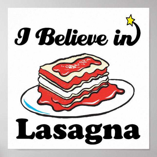 Poster je crois aux lasagnes (Devant)