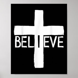 Poster Je crois croix Dieu Jésus foi religieuse chrétienn