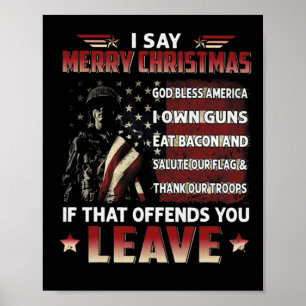 Poster Je dis Joyeux Noël Dieu bénisse l'Amérique Je poss