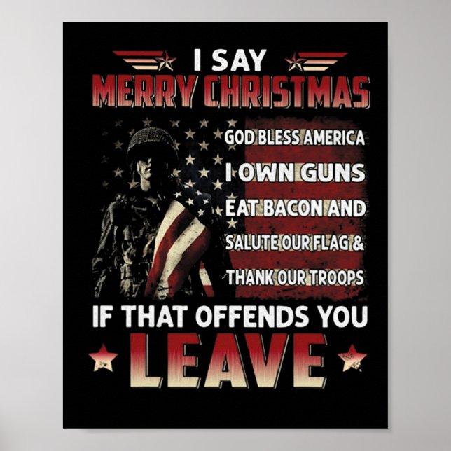 Poster Je dis Joyeux Noël Dieu bénisse l'Amérique Je poss (Devant)
