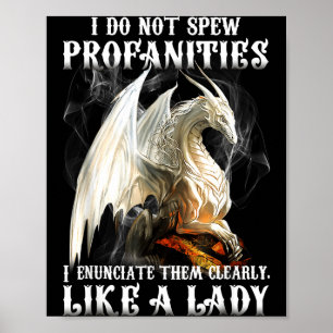 Poster Je Dragon Ne Crache Pas De Grossièretés Énoncer